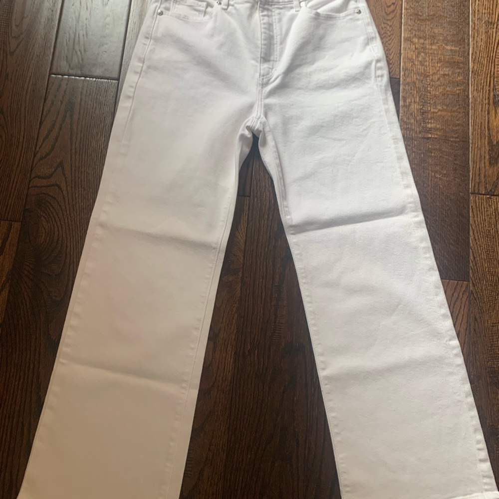 LOFT White Flare Wide Leg Jeans High-Rise